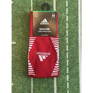 ADIDAS Team Speed II OTC Soccer Socks Red NEW Mens Youth M fits 5-8.5 Free Ship
